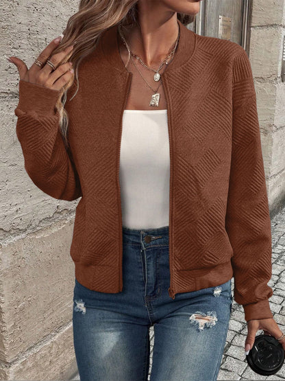 HANNAH | PATTERN ZIP CARDIGAN