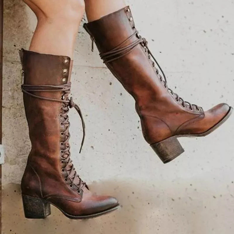 BELLA | CHIC LEATHER KNEE BOOTS