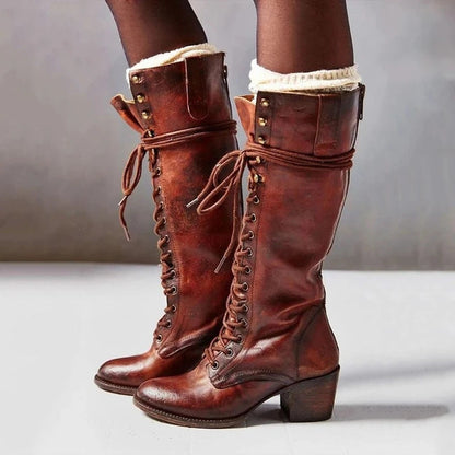 BELLA | CHIC LEATHER KNEE BOOTS