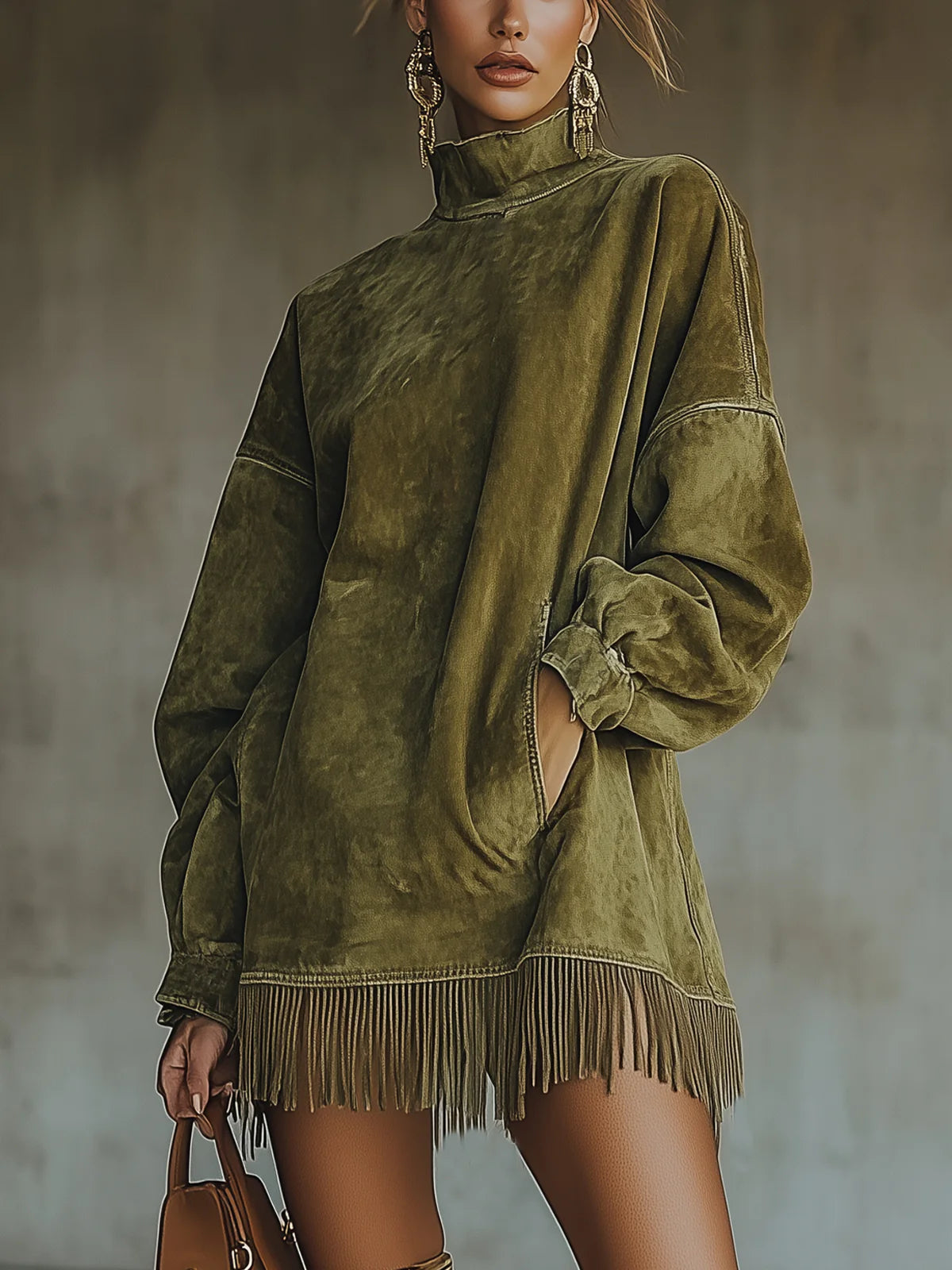 CRISTINA | SUEDE FRINGED DRESS