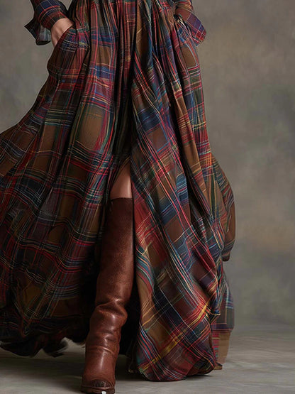 ROSIE | CHECKED MAXI DRESS
