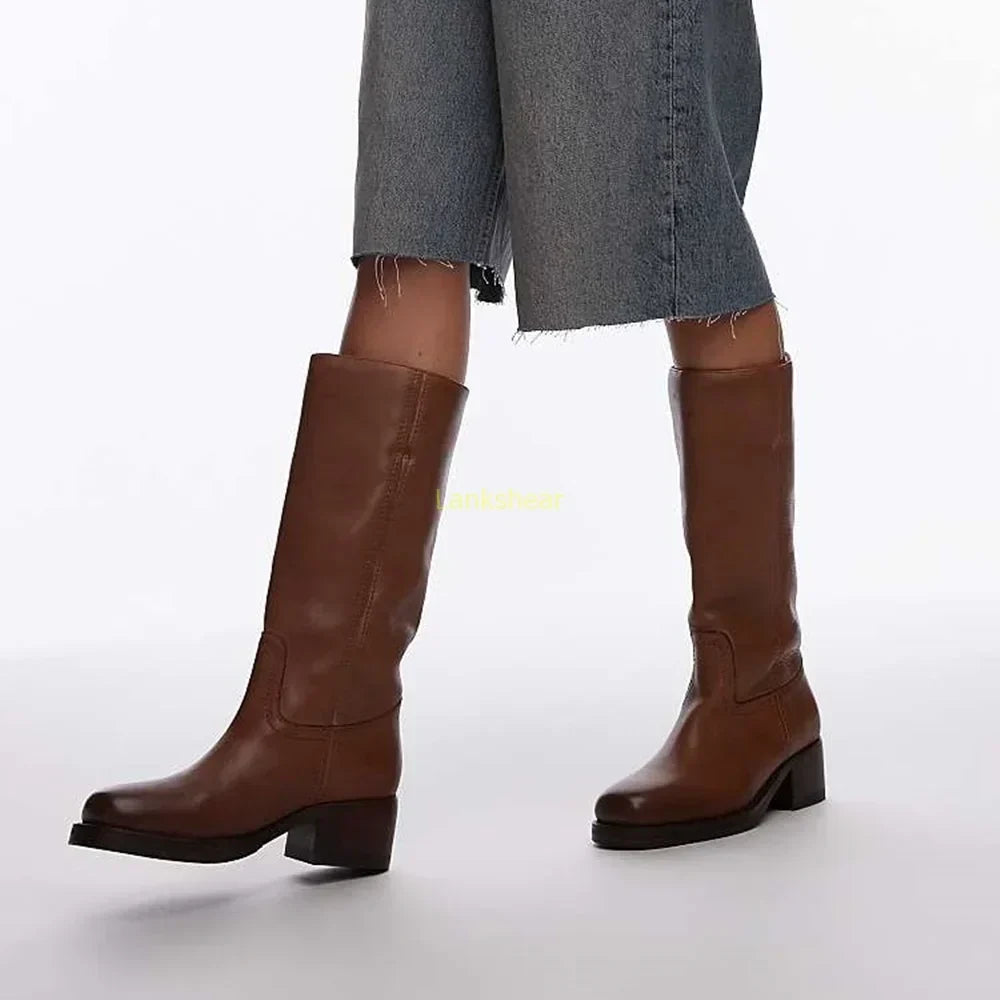 ZARA | LEATHER KNEE-HIGH BOOTS