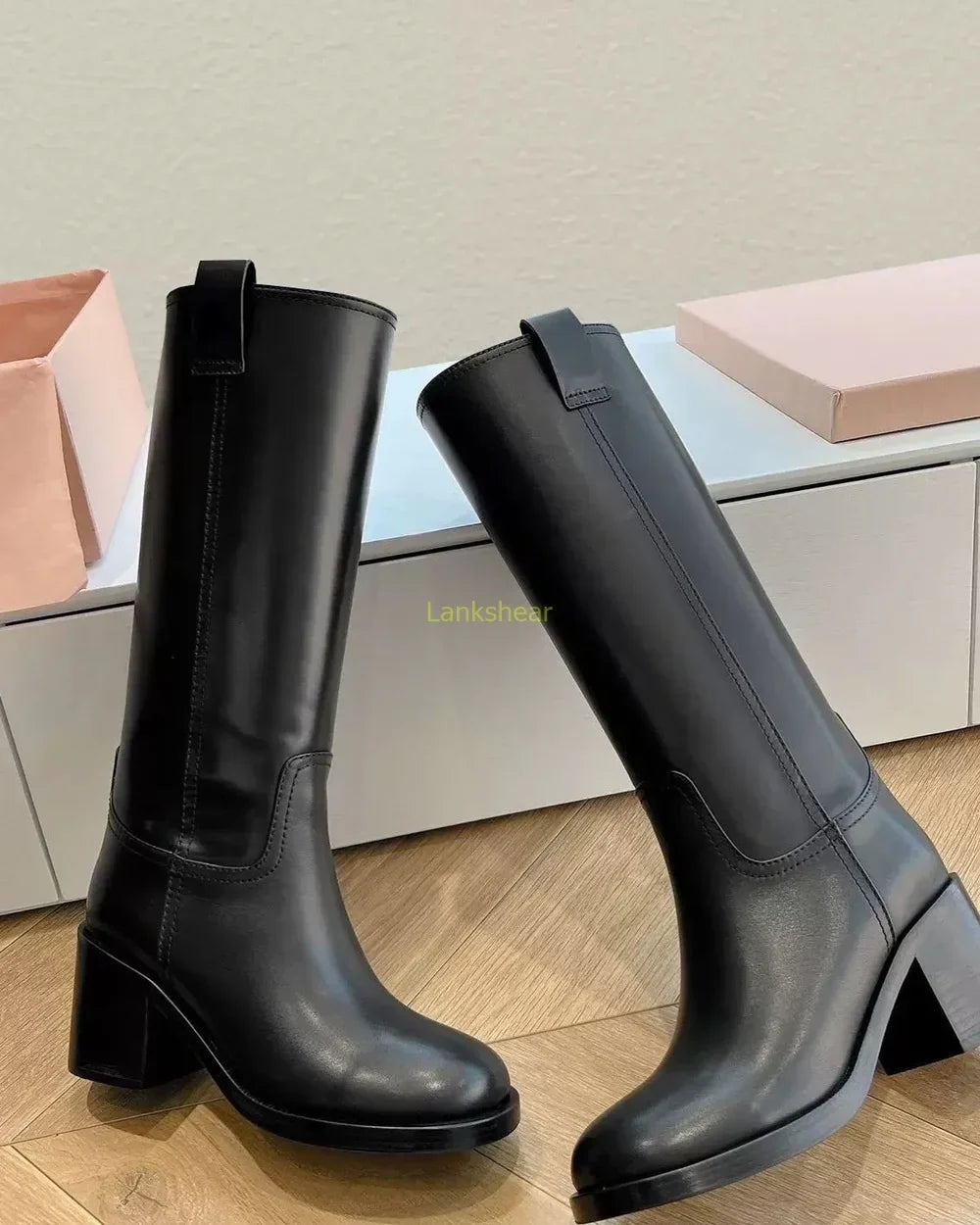 ZARA | LEATHER KNEE-HIGH BOOTS