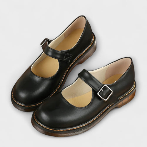 DARCY | STRAP LEATHER FLATS