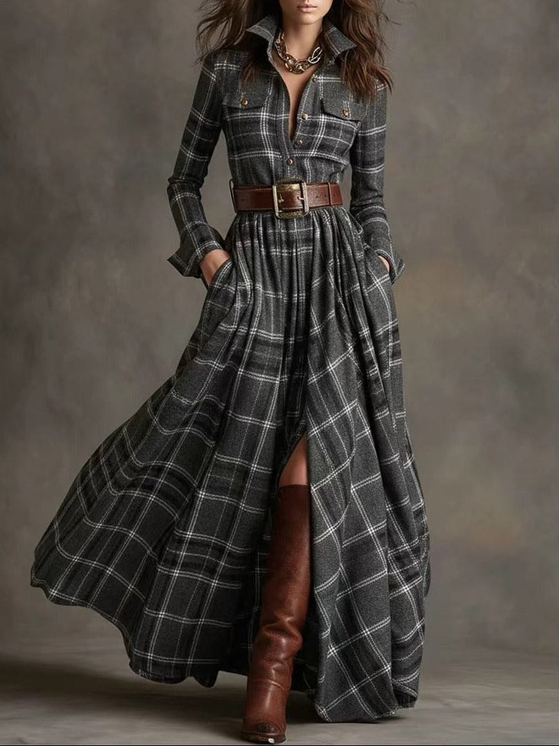ROSIE | CHECKED MAXI DRESS