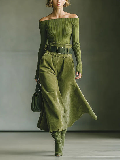 SILVIA | SUEDE TOP & SKIRT