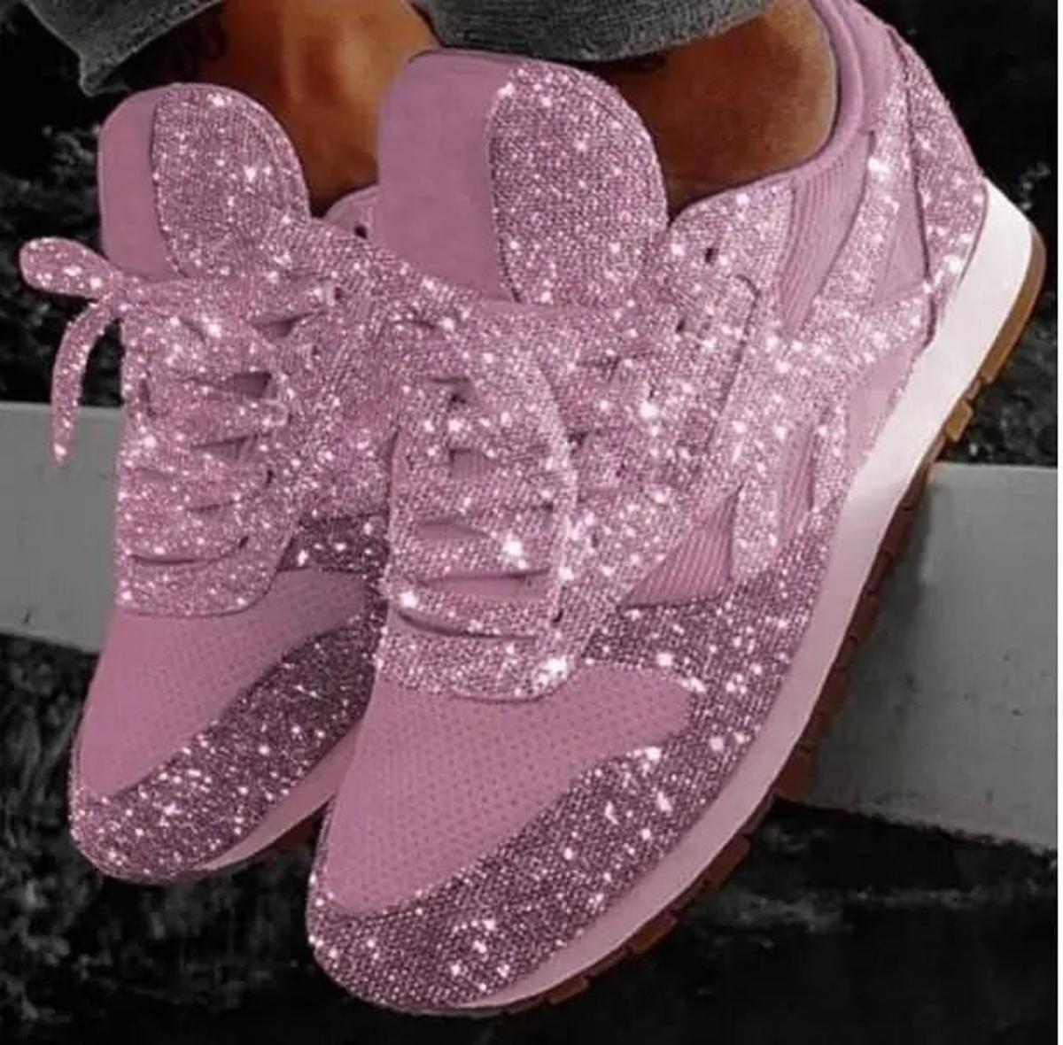 MARY | GLITTER LACE UP TRAINERS