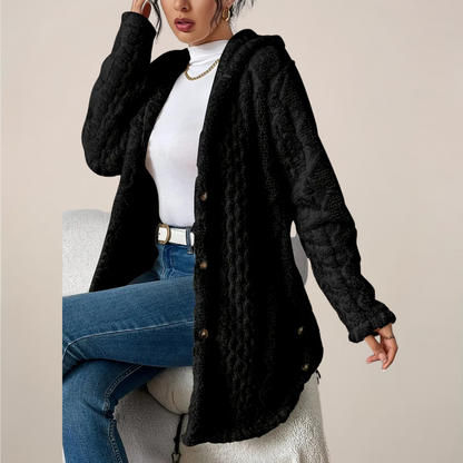 MARGARET | TEXTURED HOODED CARDIGAN