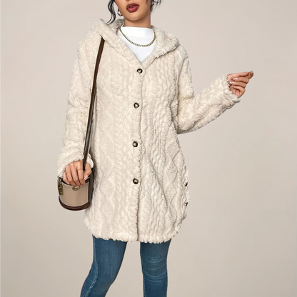 MARGARET | TEXTURED HOODED CARDIGAN