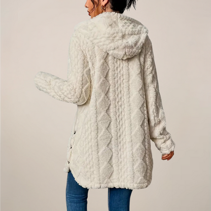 MARGARET | TEXTURED HOODED CARDIGAN