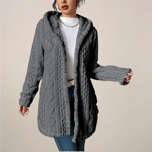 MARGARET | TEXTURED HOODED CARDIGAN