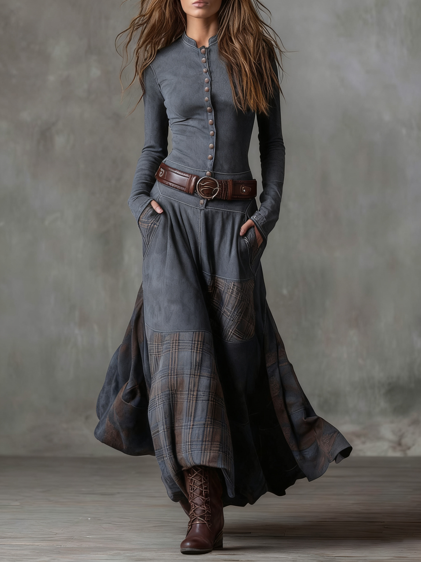 NADIA | MAXI SUEDE DRESS