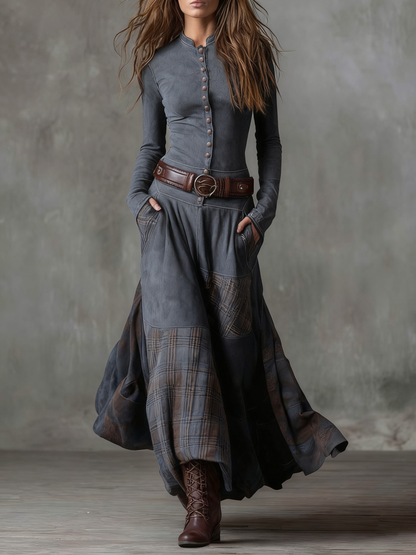 NADIA | MAXI SUEDE DRESS
