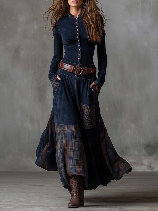 NADIA | MAXI SUEDE DRESS