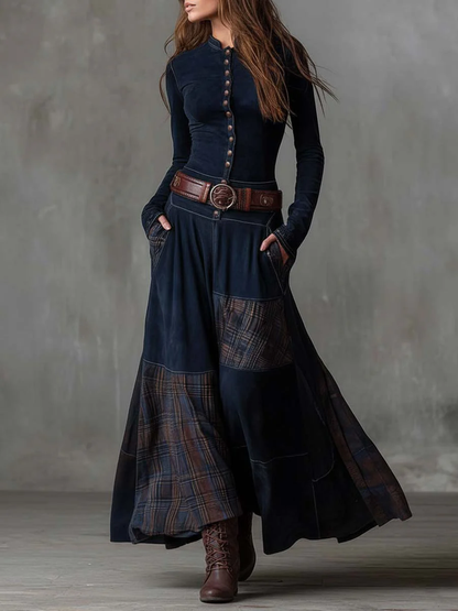NADIA | MAXI SUEDE DRESS
