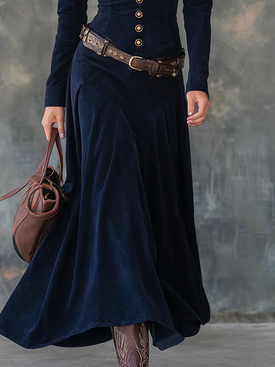 DIANA | LONG SUEDE DRESS
