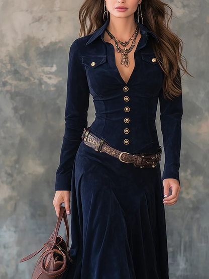 DIANA | LONG SUEDE DRESS