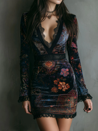 LIA | VELVET FLORAL DRESS