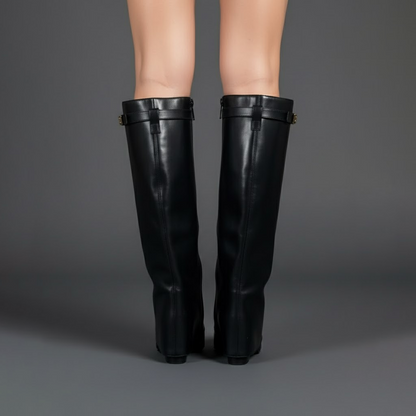 CONNIE | LEATHER THIGH-HIGH BOOTS