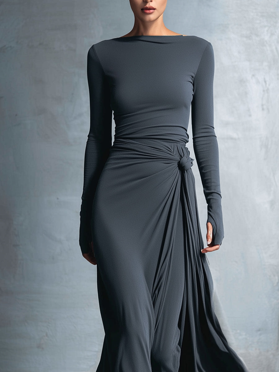 NIA | SIDE KNOT MAXI DRESS