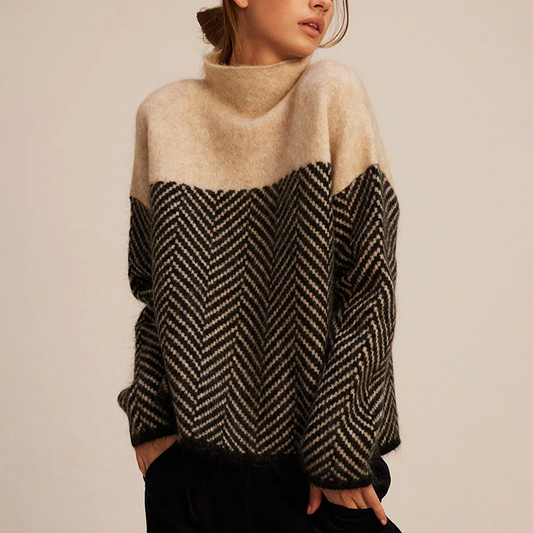 CHARLOTTE | HIGH COLLAR KNIT SWEATER