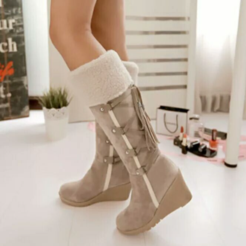 DAISY | FUR LINED WEDGE BOOTS
