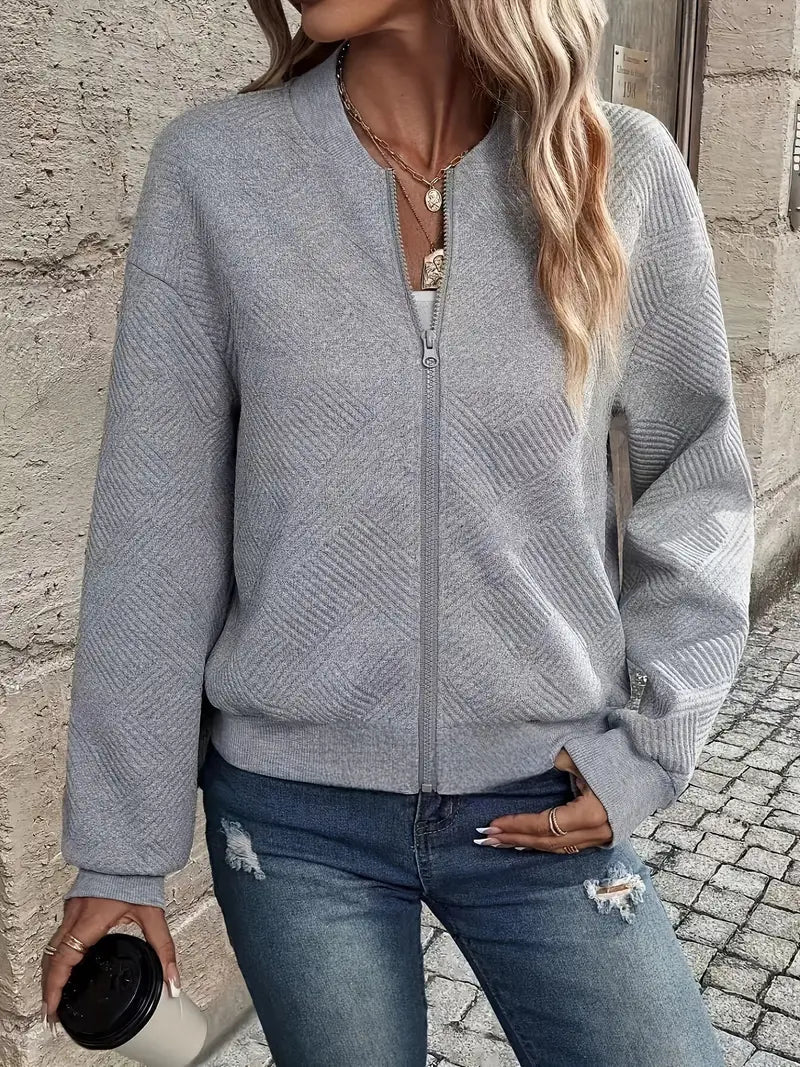 HANNAH | PATTERN ZIP CARDIGAN